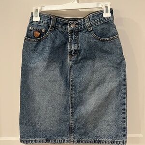 Y2K City Jeans Denim Skirt with Hardwear Details